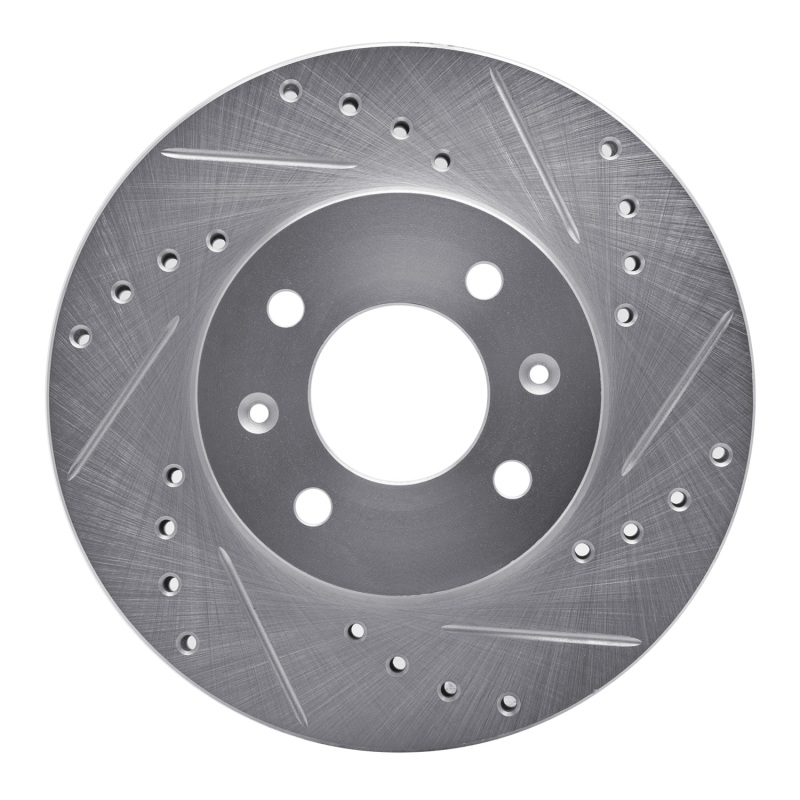 DFC 12-25 Dodge Attitude (Mexico) Front Right Drilled & Slotted Silver Brake Rotor