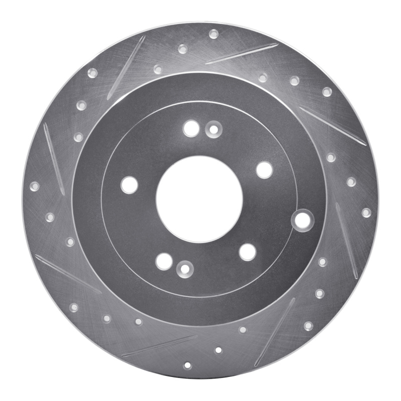 DFC 07-09 Hyundai Santa Fe Rear Left Drilled & Slotted Silver Brake Rotor