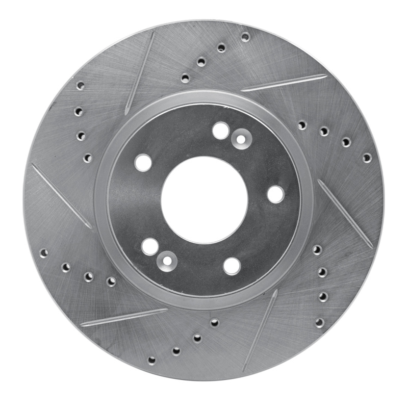 DFC 07-12 Hyundai Veracruz Rear Left Drilled & Slotted Silver Brake Rotor