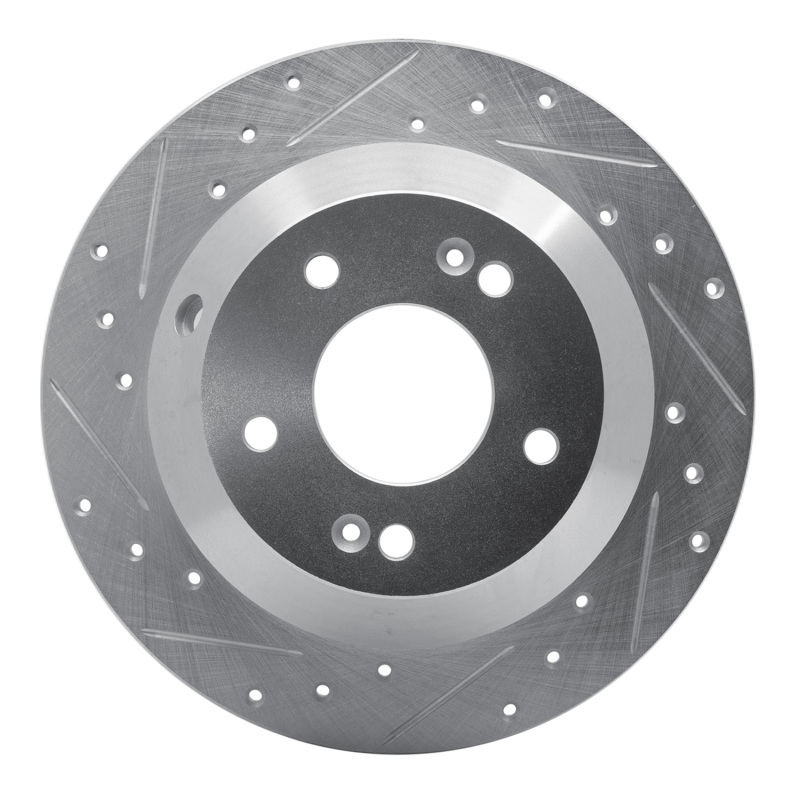 DFC 10-21 Hyundai Santa Fe Sport Rear Left Drilled & Slotted Silver Brake Rotor