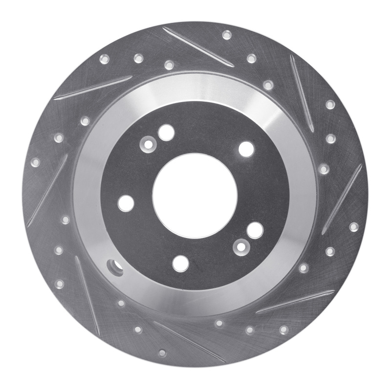 DFC 10-21 Hyundai Santa Fe XL Rear Right Drilled & Slotted Silver Brake Rotor