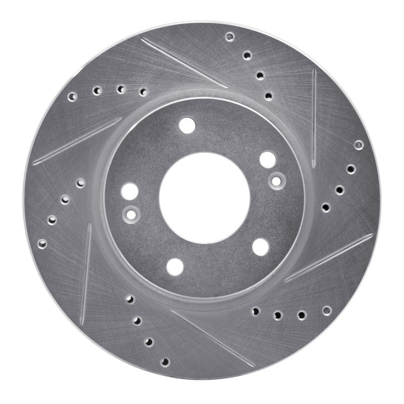 DFC 17-22 Hyundai Ioniq Front Right Drilled & Slotted Silver Brake Rotor