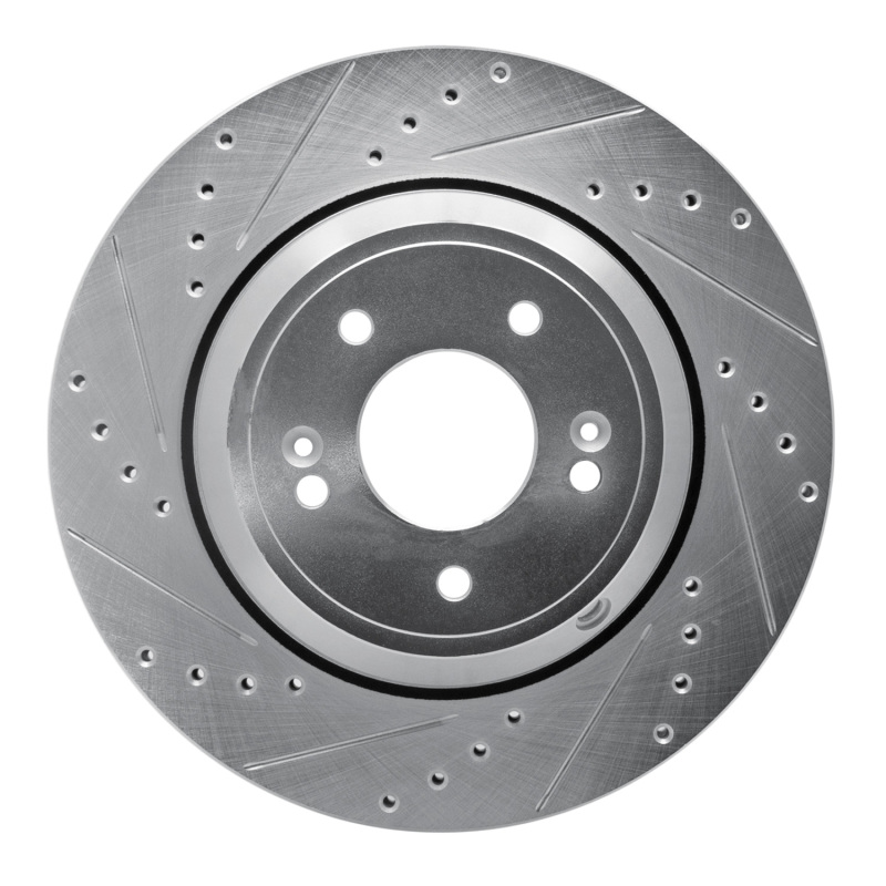 DFC 18-23 Genesis G80 Rear Left Drilled & Slotted Silver Brake Rotor