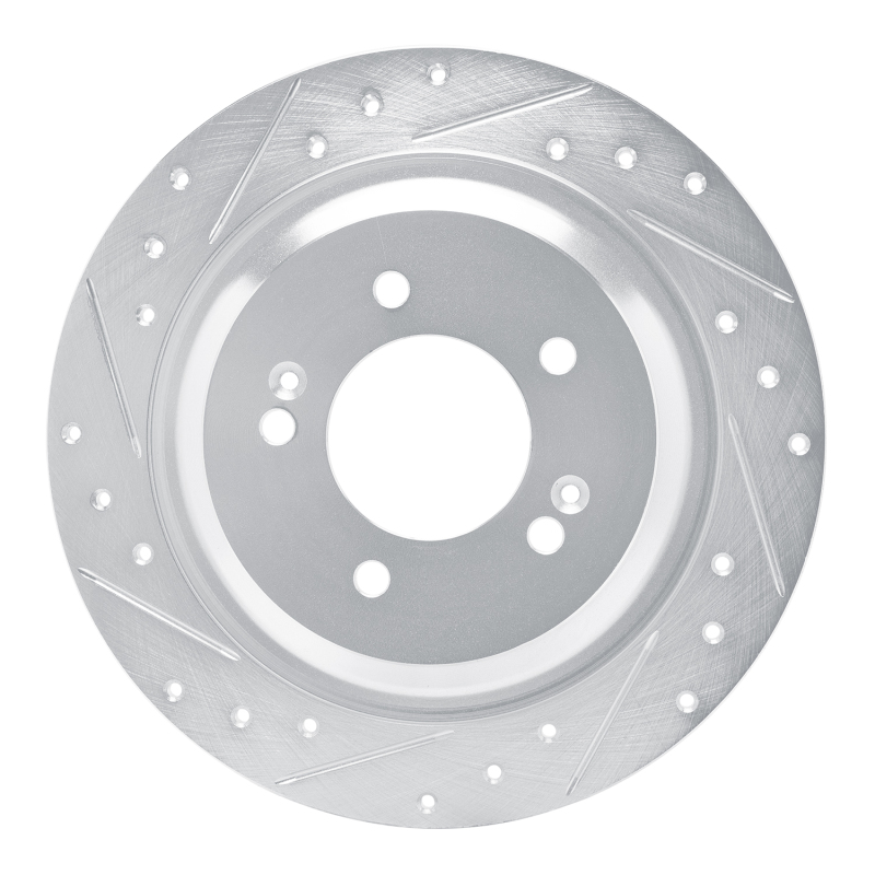 DFC 21-25 Hyundai Kona EV Rear Left Drilled & Slotted Silver Brake Rotor