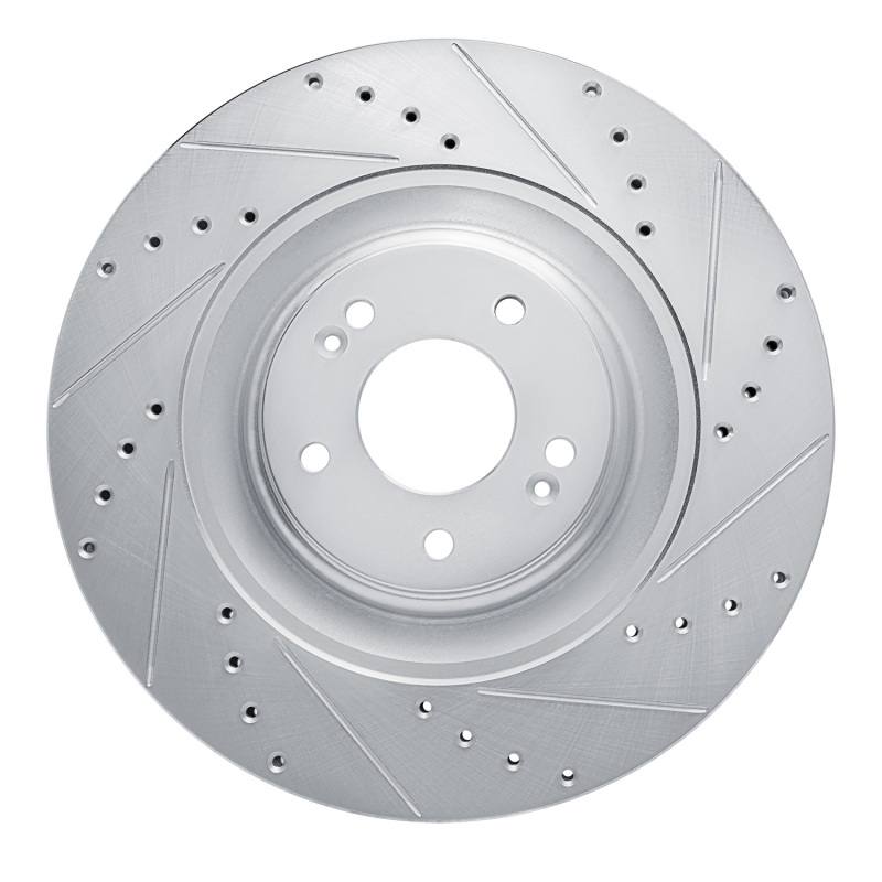 DFC 22-25 Hyundai Kona N Front Right Drilled & Slotted Silver Brake Rotor
