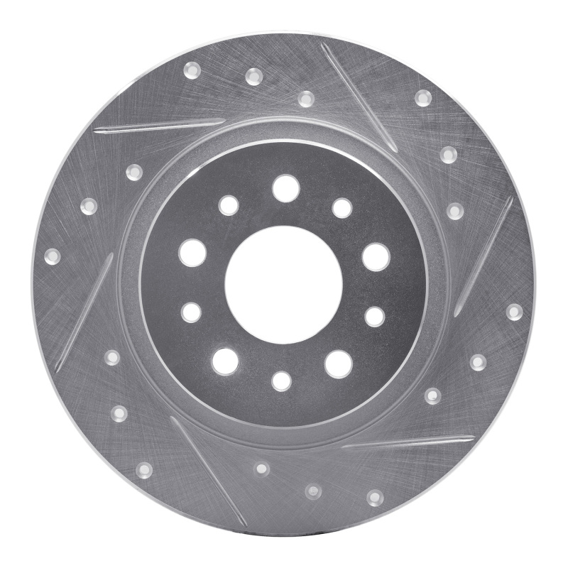 DFC 14-19 Fiat 500L Rear Right Drilled & Slotted Silver Brake Rotor