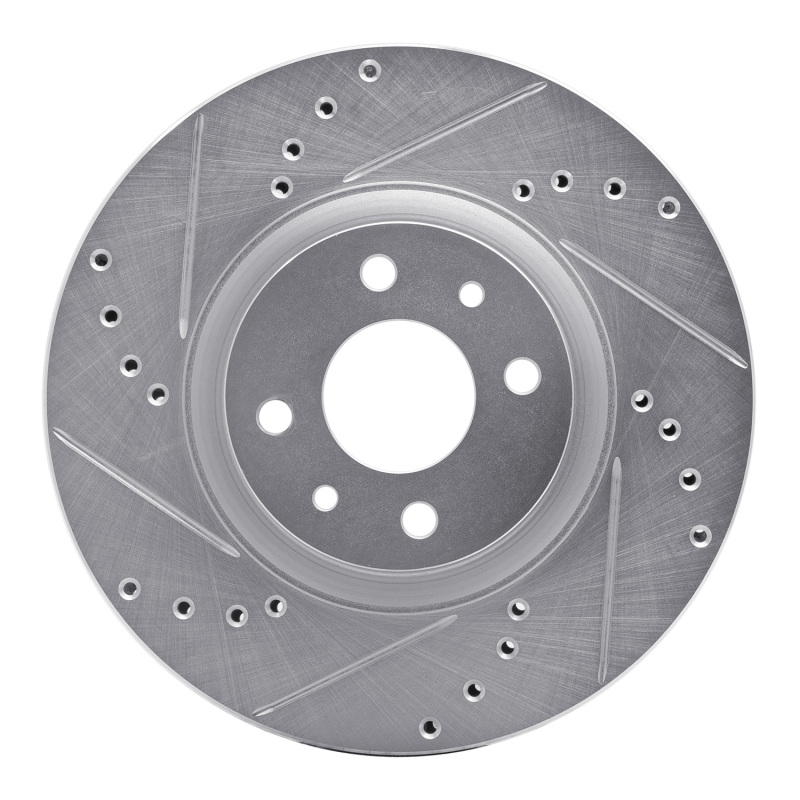 DFC 12-19 Fiat 500E Front Left Drilled & Slotted Silver Brake Rotor