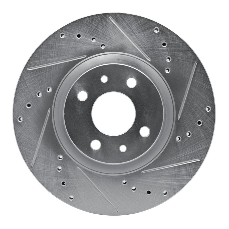 DFC 12-19 Fiat 500 (USA/Canada) Front Right Drilled & Slotted Silver Brake Rotor