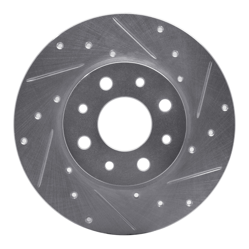 DFC 13-19 Fiat 500E Rear Right Drilled & Slotted Silver Brake Rotor
