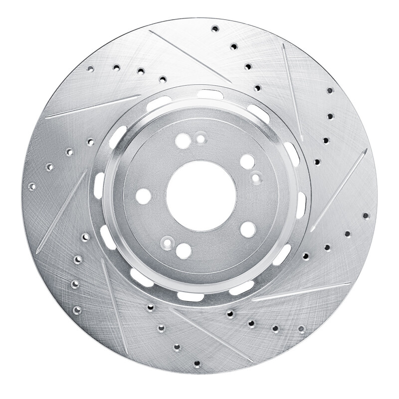 DFC 21-26 Genesis GV60 Front Right Drilled & Slotted Silver Brake Rotor