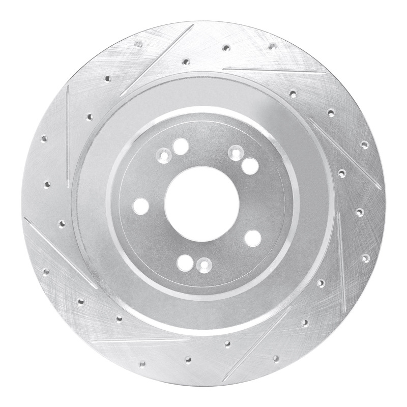 DFC 21-26 Genesis G90 Rear Left Drilled & Slotted Silver Brake Rotor
