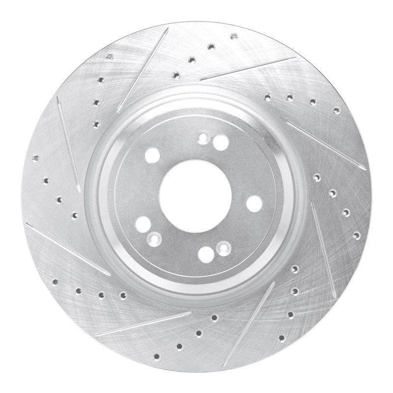 DFC 21-25 Genesis G80 Front Left Drilled & Slotted Silver Brake Rotor
