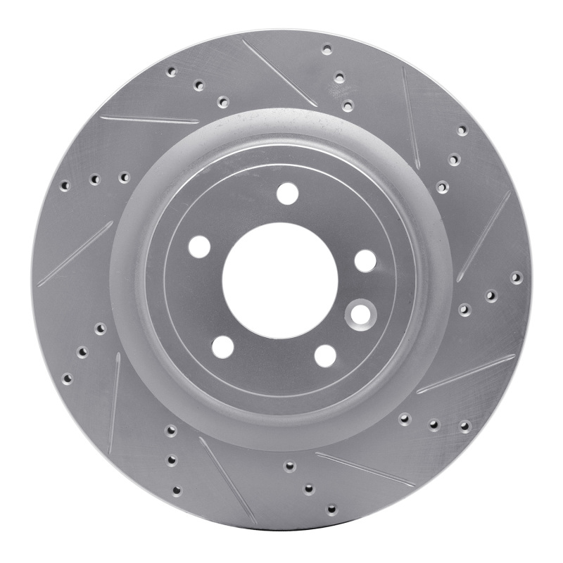 DFC 14-24 Land Rover Discovery Rear Right Drilled & Slotted Silver Brake Rotor