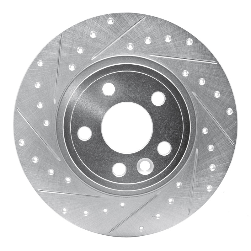 DFC 15-20 Jaguar E-Pace Rear Left Drilled & Slotted Silver Brake Rotor