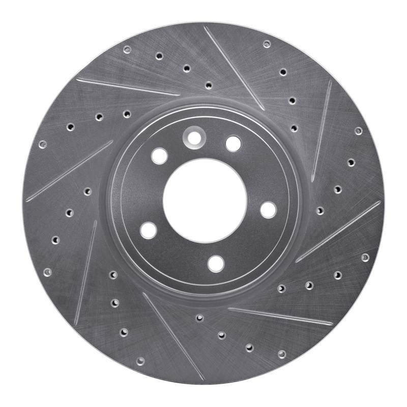 DFC 18-20 Land Rover Discovery Front Right Drilled & Slotted Silver Brake Rotor