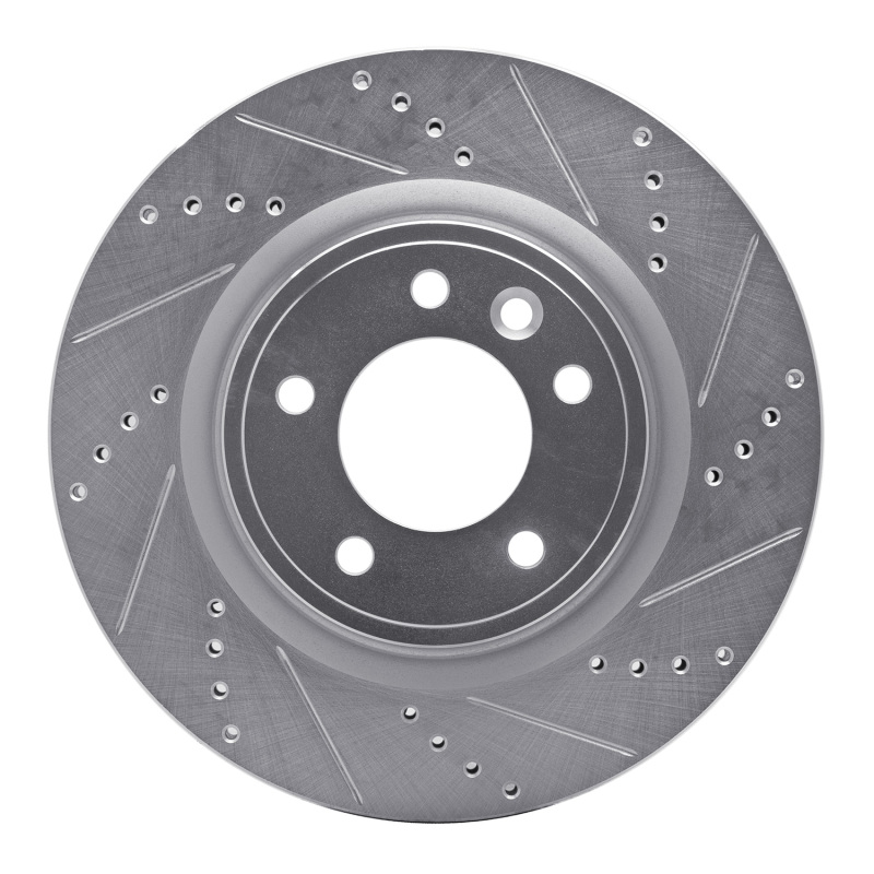 DFC 18-20 Land Rover Discovery Rear Right Drilled & Slotted Silver Brake Rotor