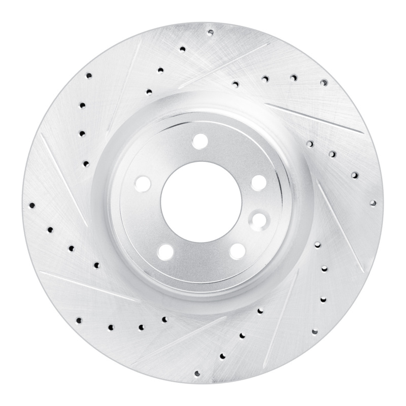 DFC 18-24 Land Rover Discovery Front Left Drilled & Slotted Silver Brake Rotor