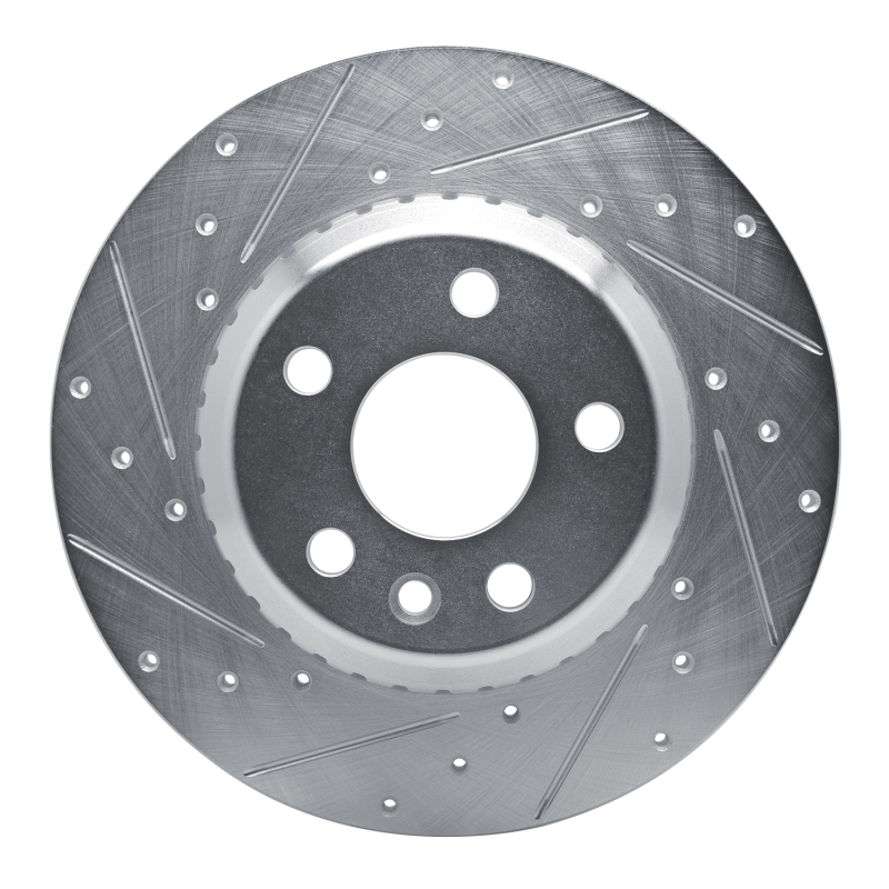 DFC 20-22 Jaguar E-Pace Rear Left Drilled & Slotted Silver Brake Rotor