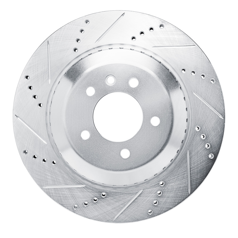 DFC 20-24 Land Rover Defender 130 Rear Left Drilled & Slotted Silver Brake Rotor