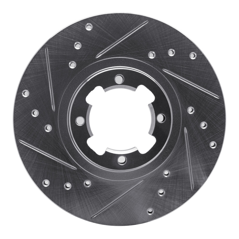 DFC 85-94 Subaru DL Front Left Drilled & Slotted Silver Brake Rotor