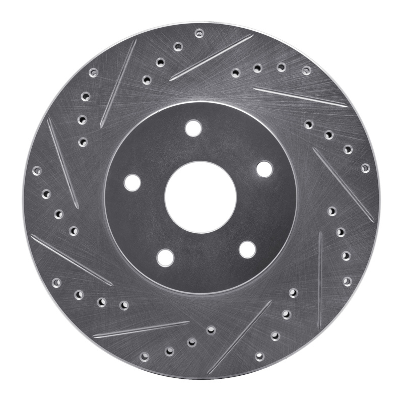 DFC 92-97 Subaru SVX Front Left Drilled & Slotted Silver Brake Rotor