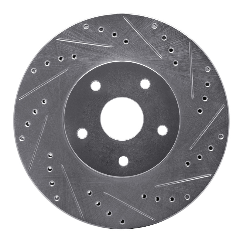 DFC 92-97 Subaru SVX Front Right Drilled & Slotted Silver Brake Rotor
