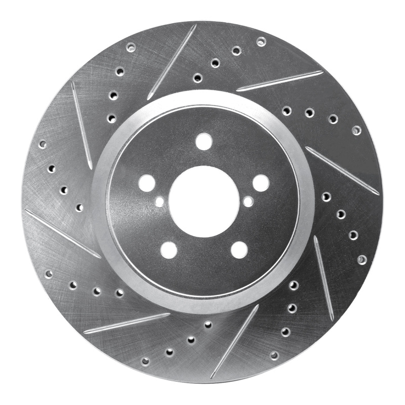 DFC 05-18 Subaru Forester Front Left Drilled & Slotted Silver Brake Rotor