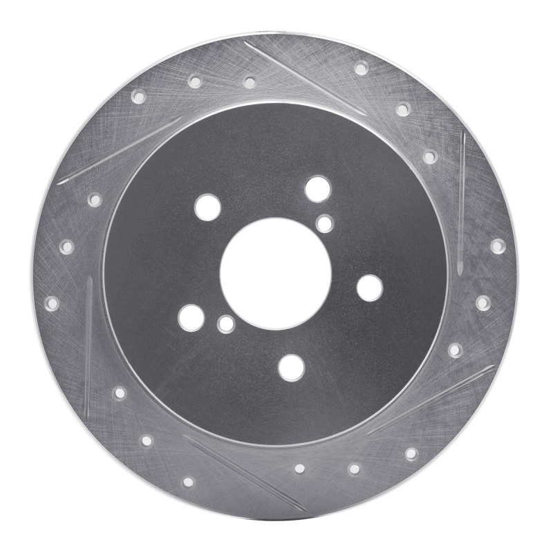 DFC 05-09 Subaru Legacy Rear Right Drilled & Slotted Silver Brake Rotor