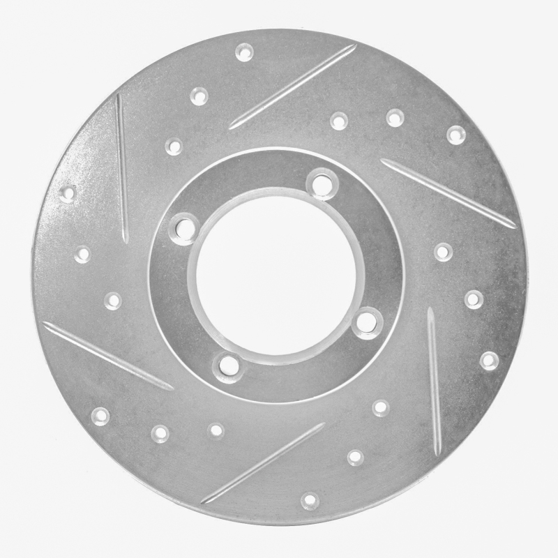 DFC 80-83 Subaru Brat Front Left Drilled & Slotted Silver Brake Rotor