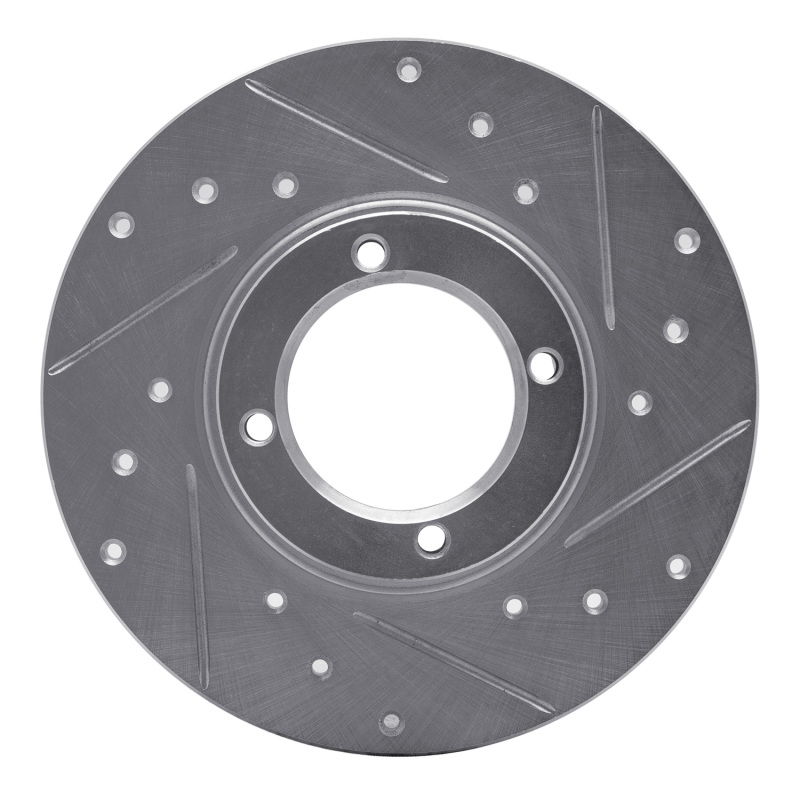 DFC 80-83 Subaru GLF Front Right Drilled & Slotted Silver Brake Rotor