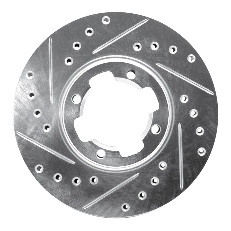 DFC 83-89 Subaru GL Front Left Drilled & Slotted Silver Brake Rotor