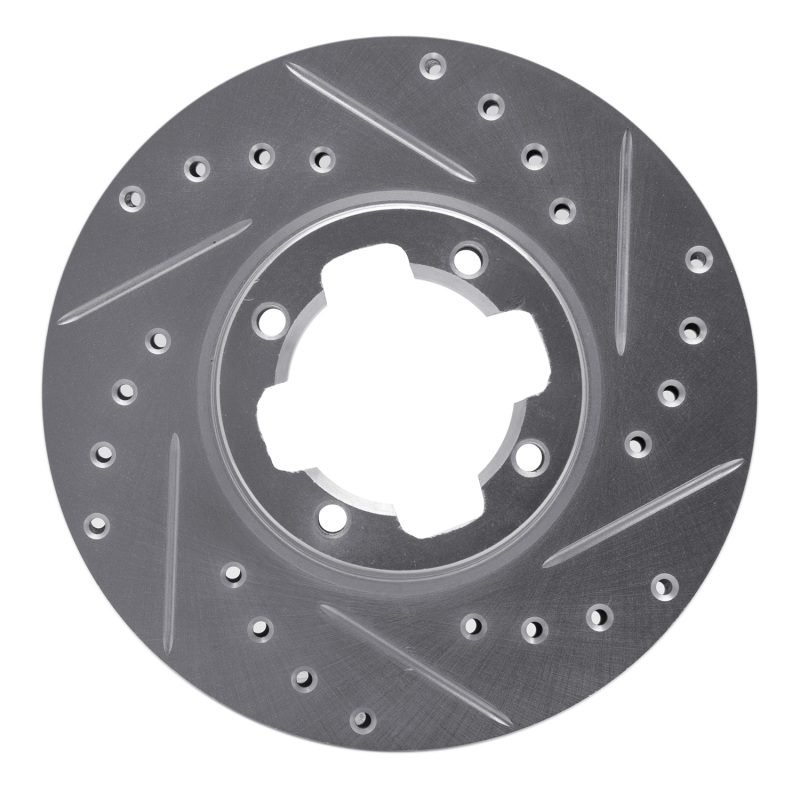 DFC 83-89 Subaru RX Front Right Drilled & Slotted Silver Brake Rotor