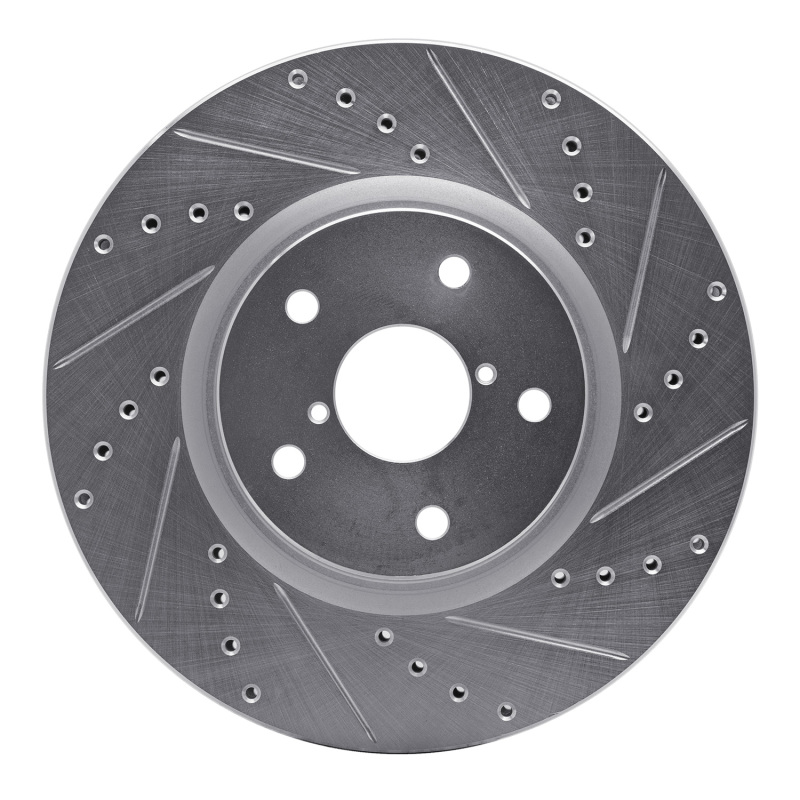 DFC 06-21 Subaru Legacy Front Right Drilled & Slotted Silver Brake Rotor