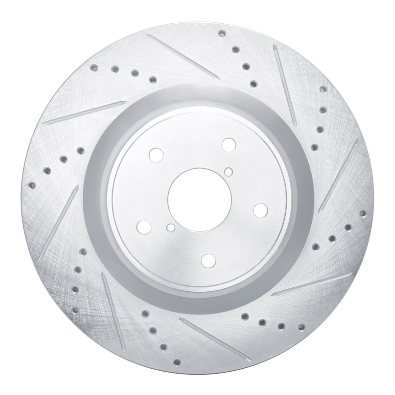 DFC 18-25 Subaru WRX STI Front Right Drilled & Slotted Silver Brake Rotor