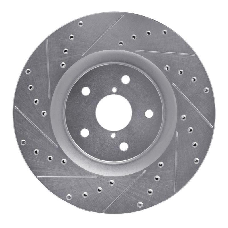 DFC 19-23 Subaru Ascent Front Right Drilled & Slotted Silver Brake Rotor