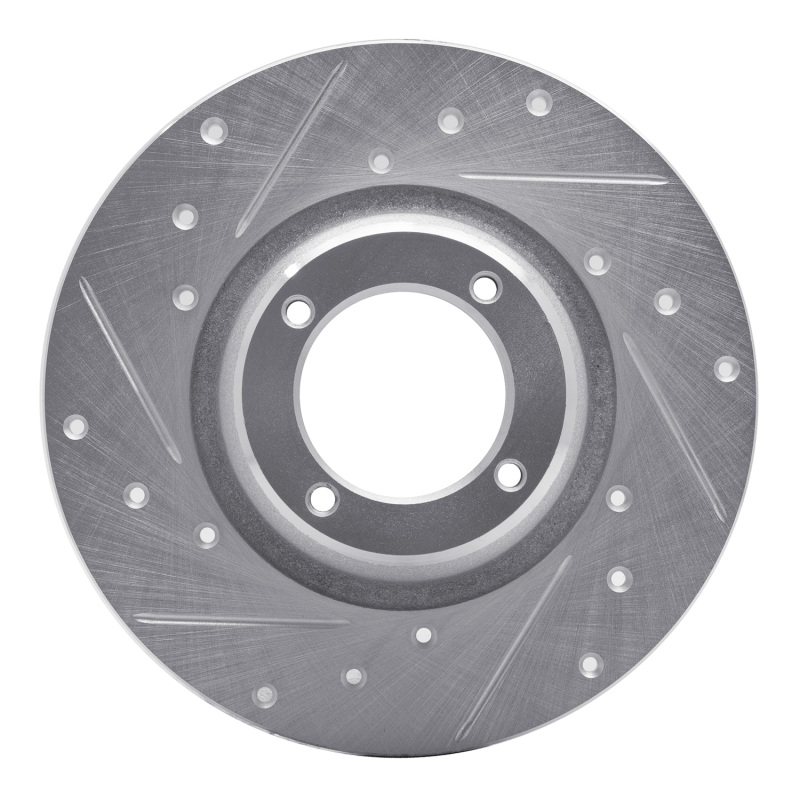 DFC 75-80 Triumph TR7 Front Left Drilled & Slotted Silver Brake Rotor