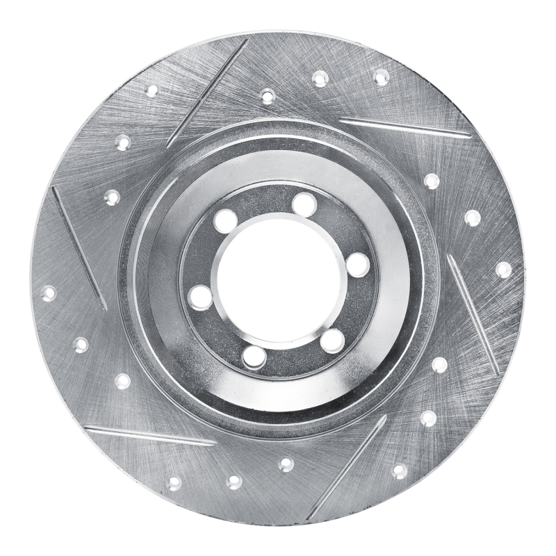 DFC 81-89 Alfa Romeo GTV-6 Rear Left Drilled & Slotted Silver Brake Rotor