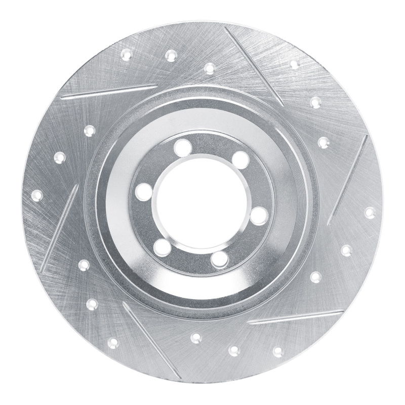 DFC 81-89 Alfa Romeo GTV-6 Rear Right Drilled & Slotted Silver Brake Rotor