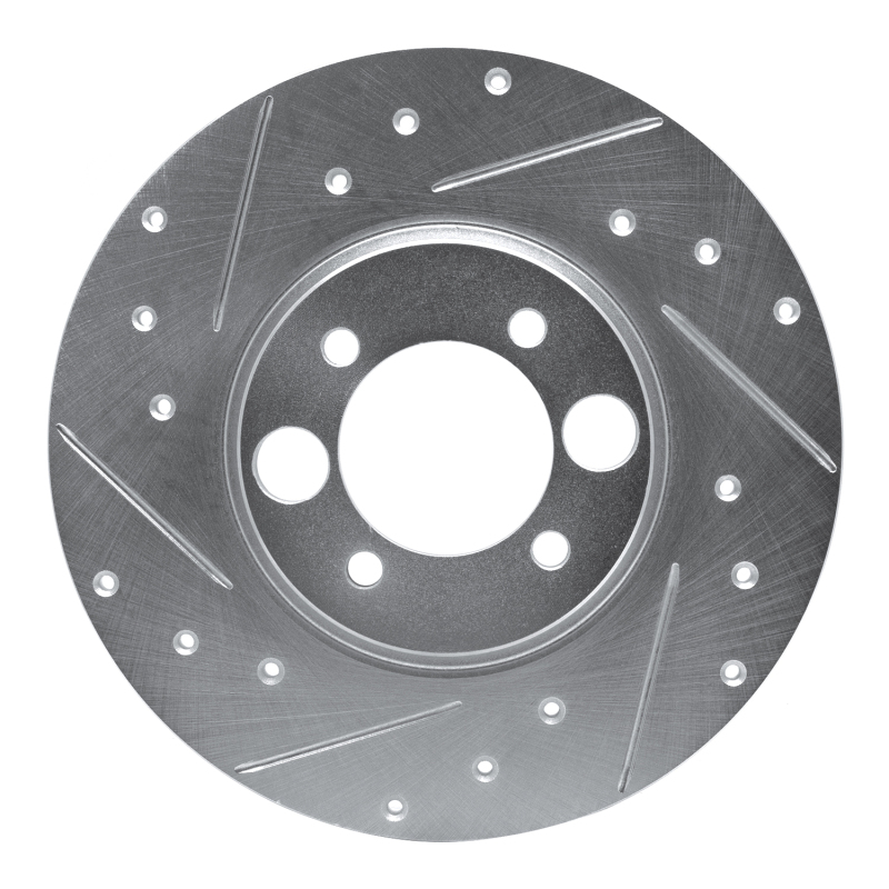 DFC 62-87 Jaguar 420 Rear Left Drilled & Slotted Silver Brake Rotor