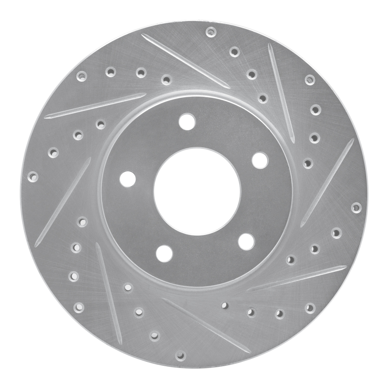 DFC 97-03 Jaguar Vanden Plas Front Right Drilled & Slotted Silver Brake Rotor