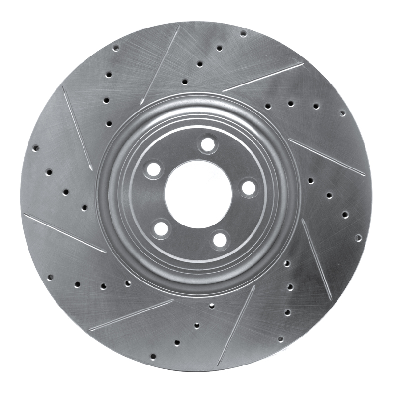 DFC 10-24 Jaguar XKR-S Front Left Drilled & Slotted Silver Brake Rotor