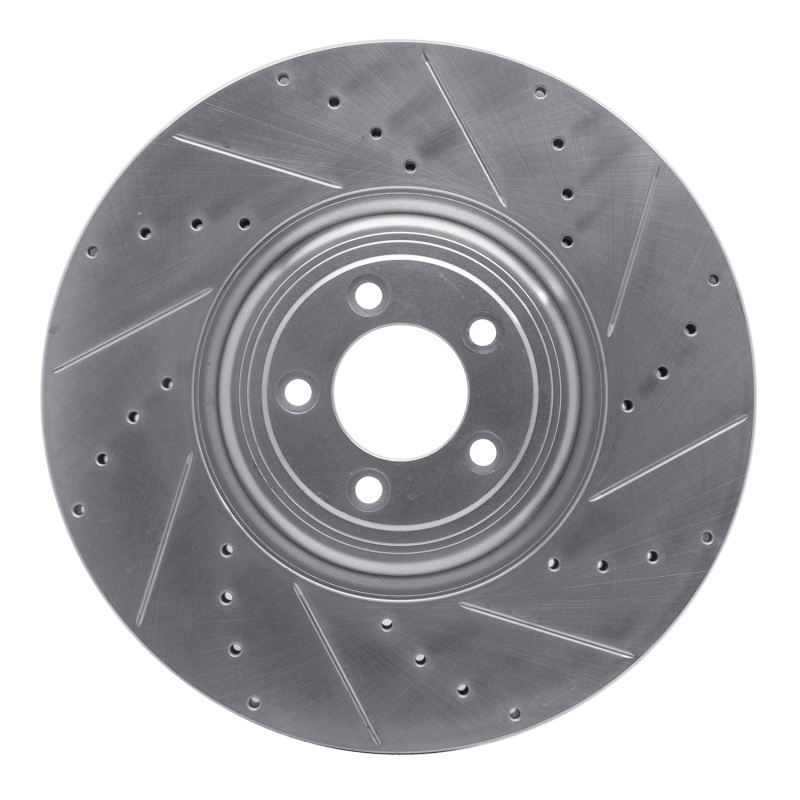 DFC 10-24 Jaguar XJ Front Right Drilled & Slotted Silver Brake Rotor