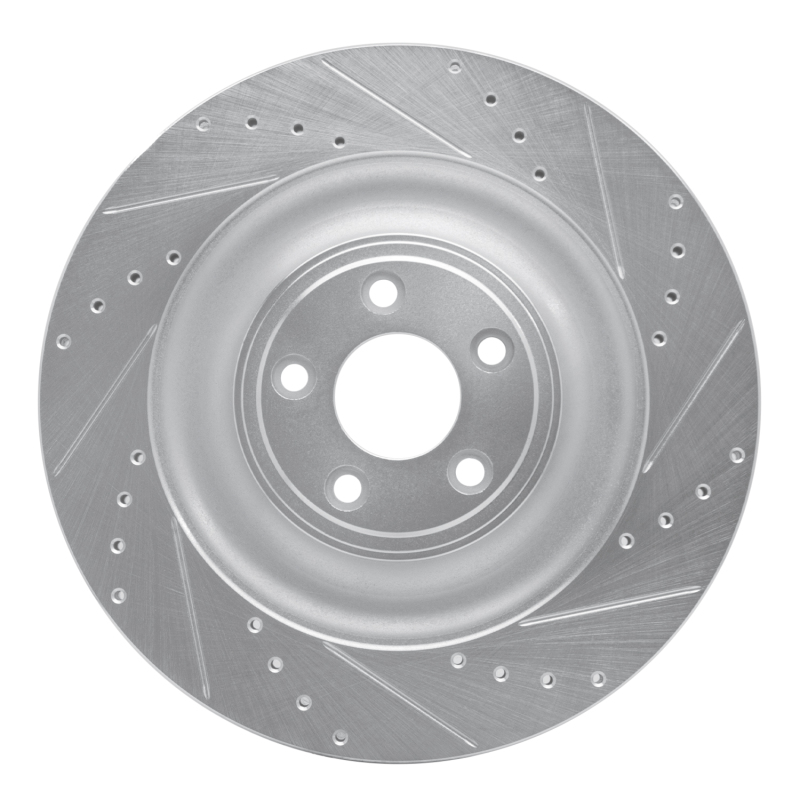 DFC 10-24 Jaguar XJR Rear Right Drilled & Slotted Silver Brake Rotor