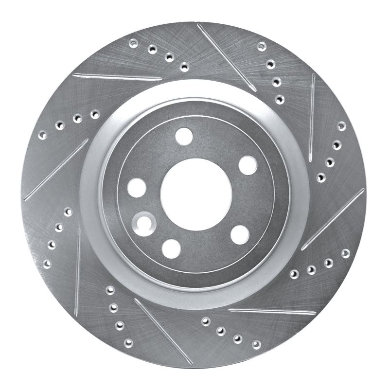 DFC 17-20 Jaguar F-Pace Rear Right Drilled & Slotted Silver Brake Rotor
