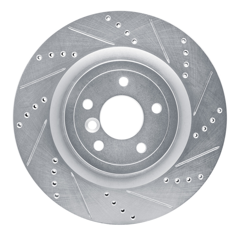 DFC 16-24 Jaguar XE Rear Right Drilled & Slotted Silver Brake Rotor