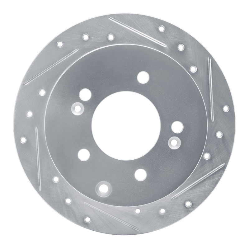 DFC 10-13 Kia Forte Rear Right Drilled & Slotted Silver Brake Rotor
