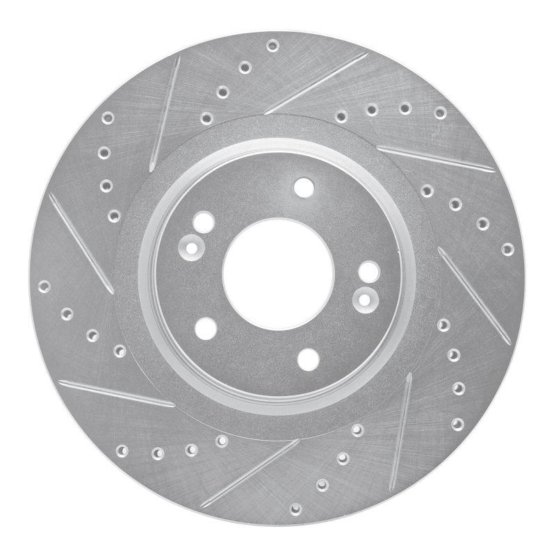 DFC 15-21 Kia Sedona Front Left Drilled & Slotted Silver Brake Rotor