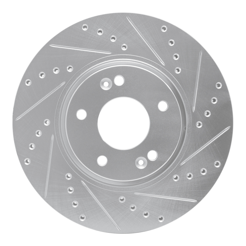 DFC 12-16 Kia Sportage (USA/Canada) Front Right Drilled & Slotted Silver Brake Rotor