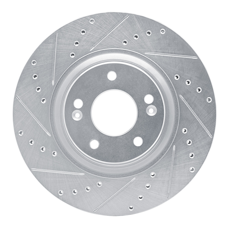 DFC 17-20 Kia Cadenza Front Left Drilled & Slotted Silver Brake Rotor