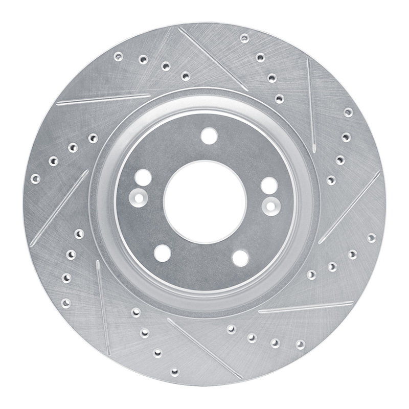 DFC 17-20 Kia Cadenza Front Right Drilled & Slotted Silver Brake Rotor